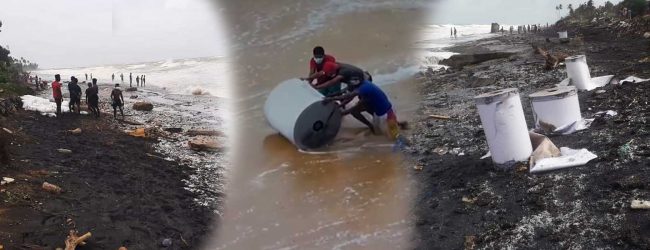 නැවේ සුන්බුන් එකතු කළ පිරිසට වැඩ වරදී