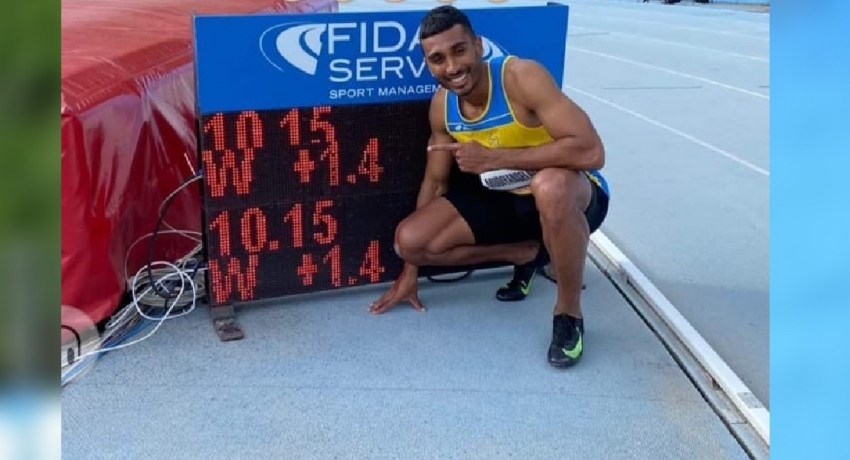 යුපුන් අබේකෝන් මීටර් 100 ශ්රී ලංකා වාර්තාව අලුත් කරයි