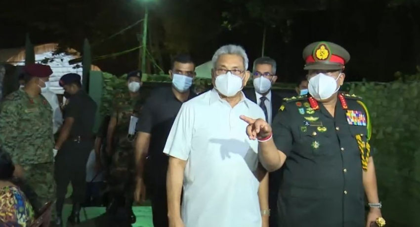 විහාර මහදේවී උද්යානයේ එන්නත්කරණ මධ්යස්ථානය ජනපතිගේ නිරීක්ෂණයට