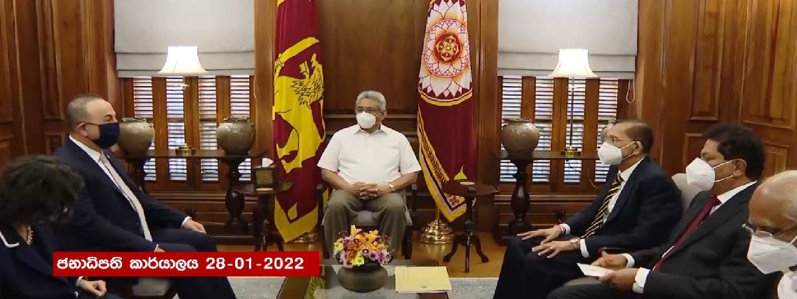 තුර්කි විදේශ ඇමති ජනපති හමුවෙයි..