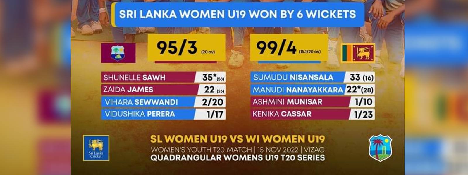 ශ්‍රී ලංකා ක්‍රීඩිකාවන්ට විශිෂ්ට ජයක්