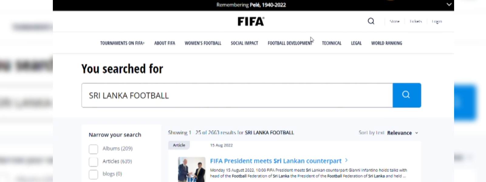 පාපන්දු සම්මේලනයෙන් ශ්‍රී ලංකාවට වාරණයක්..