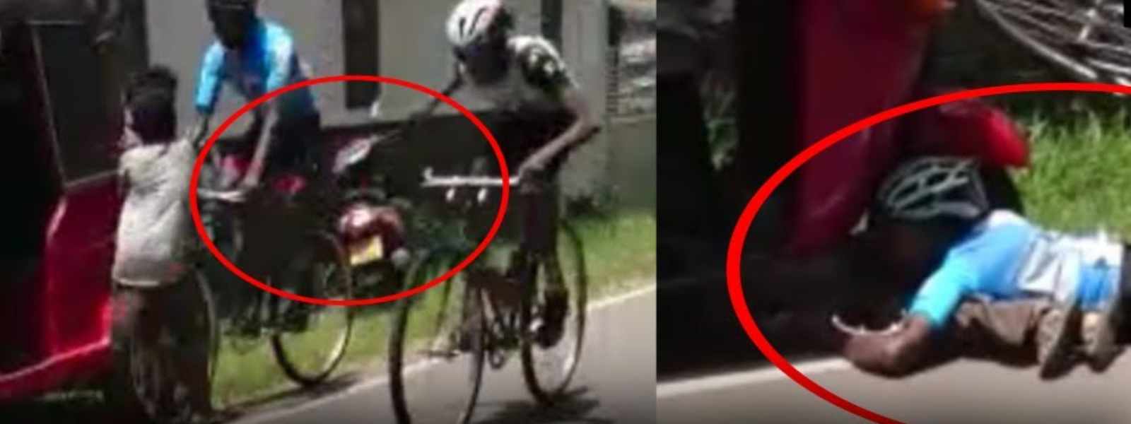 පාපැදිකරු තල්ලු කළ තවත් පාපැදිකරුවෙක්ට වැඩ වරදී