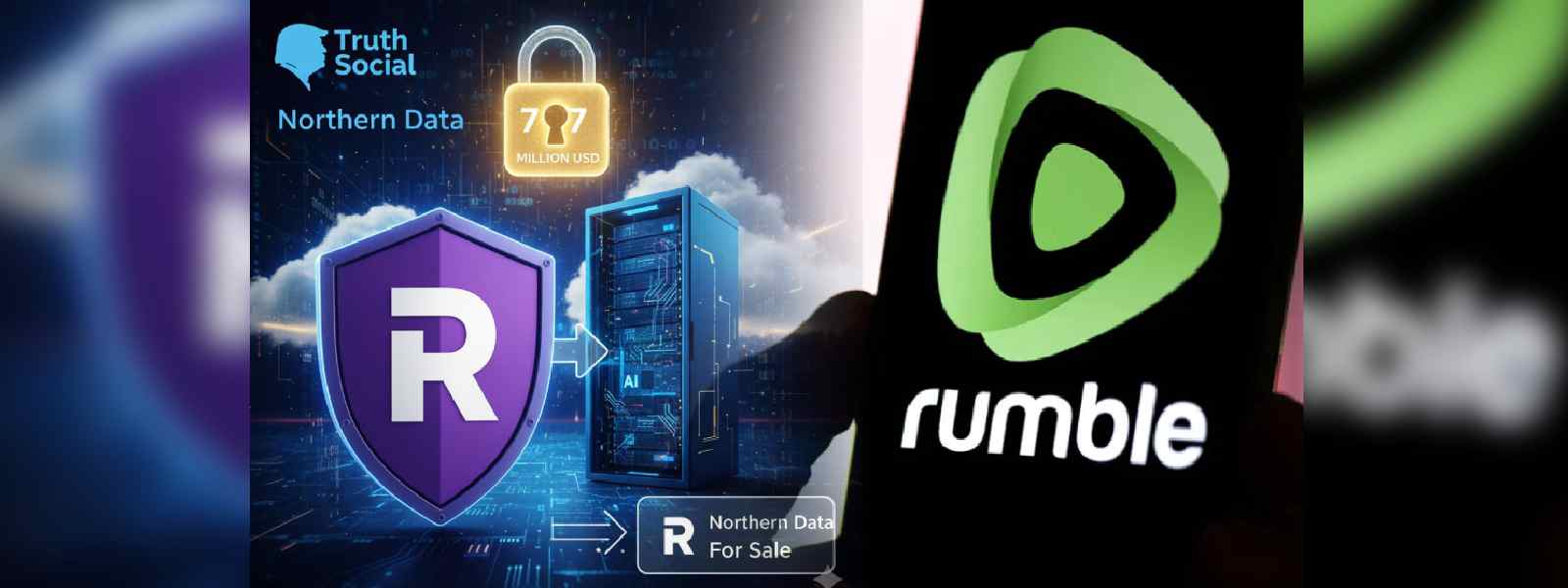 අමෙරිකානු ඩොලර් මිලියන 767 කට Northern Data සමාගම මිලදී ගන්න යන Rumble...