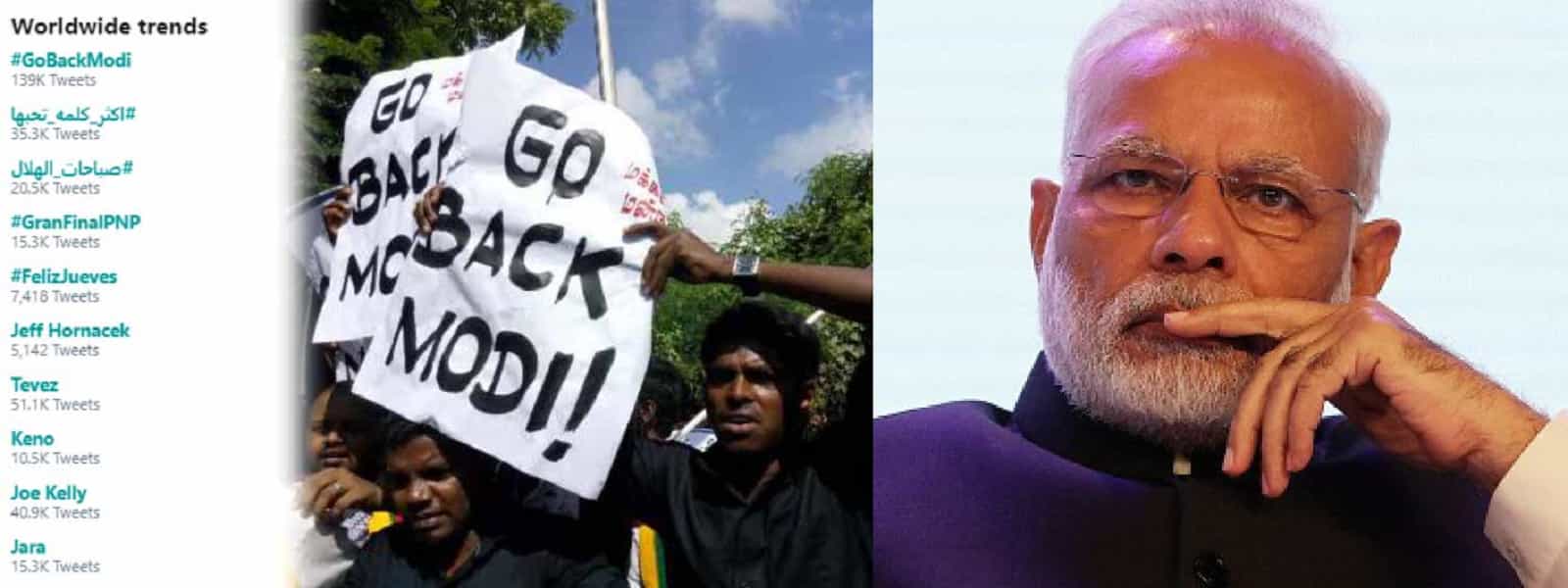 ட்ரெண்டிங்கில் முதலிடம் பிடித்த #GoBackModi