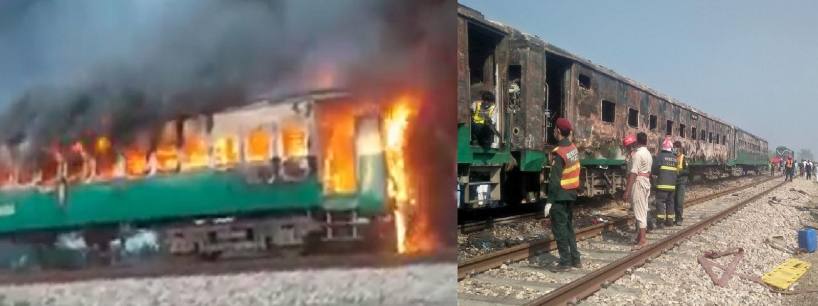 பாகிஸ்தான் ரயிலில் தீ: உயிரிழப்பு 73 ஆக அதிகரிப்பு