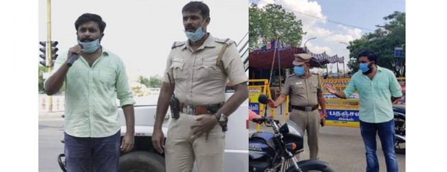 விழிப்புணர்வு பிரசாரத்தில் ஈடுபட்ட சசிகுமார்