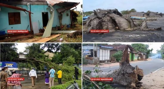 மழையுடனான பலத்த காற்றினால் வீடுகள் பல சேதம்