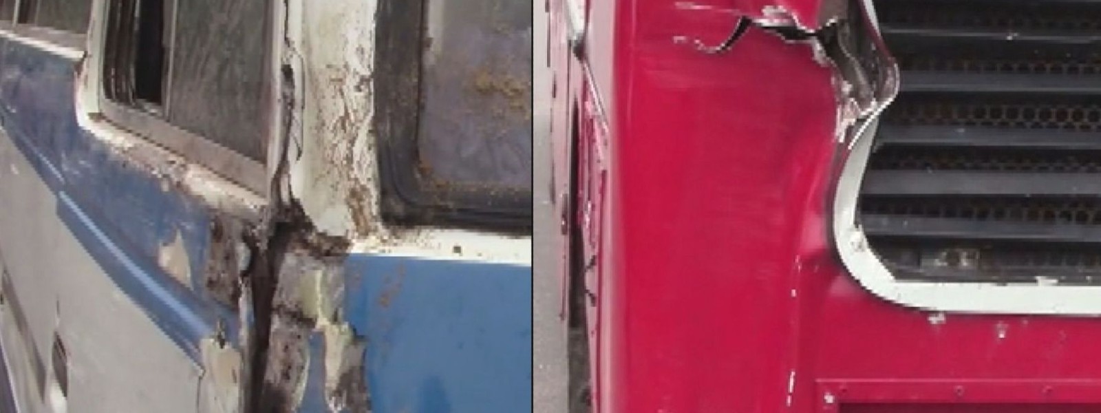 வேக கட்டுப்பாட்டை இழந்த வாகனம் இரு பஸ்களை மோதியது